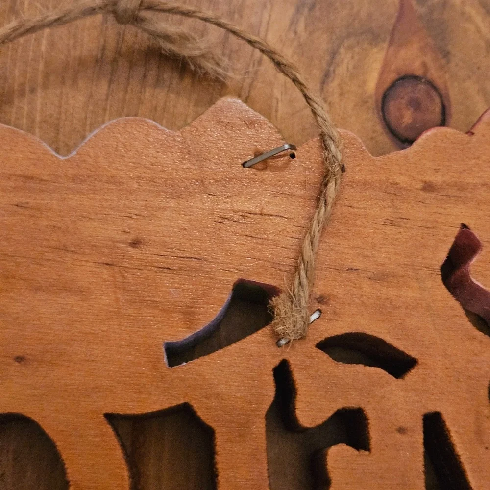 VTG Floral Wooden Welcome‎ Wall Hanging Sign Butterfly Cottagecore Spring Decor